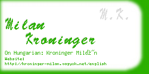 milan kroninger business card